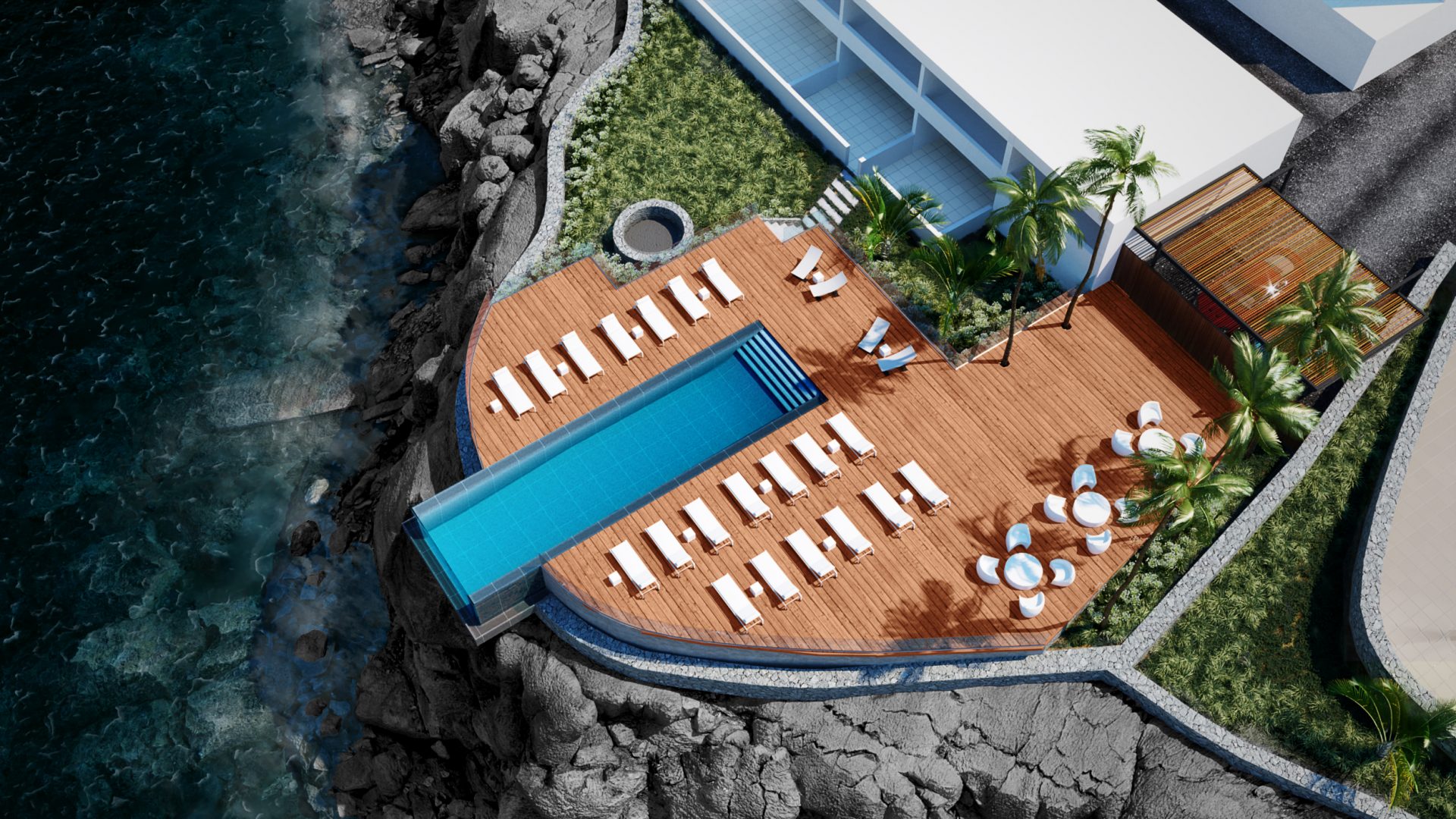 3D Interior Design Rendering Arial View