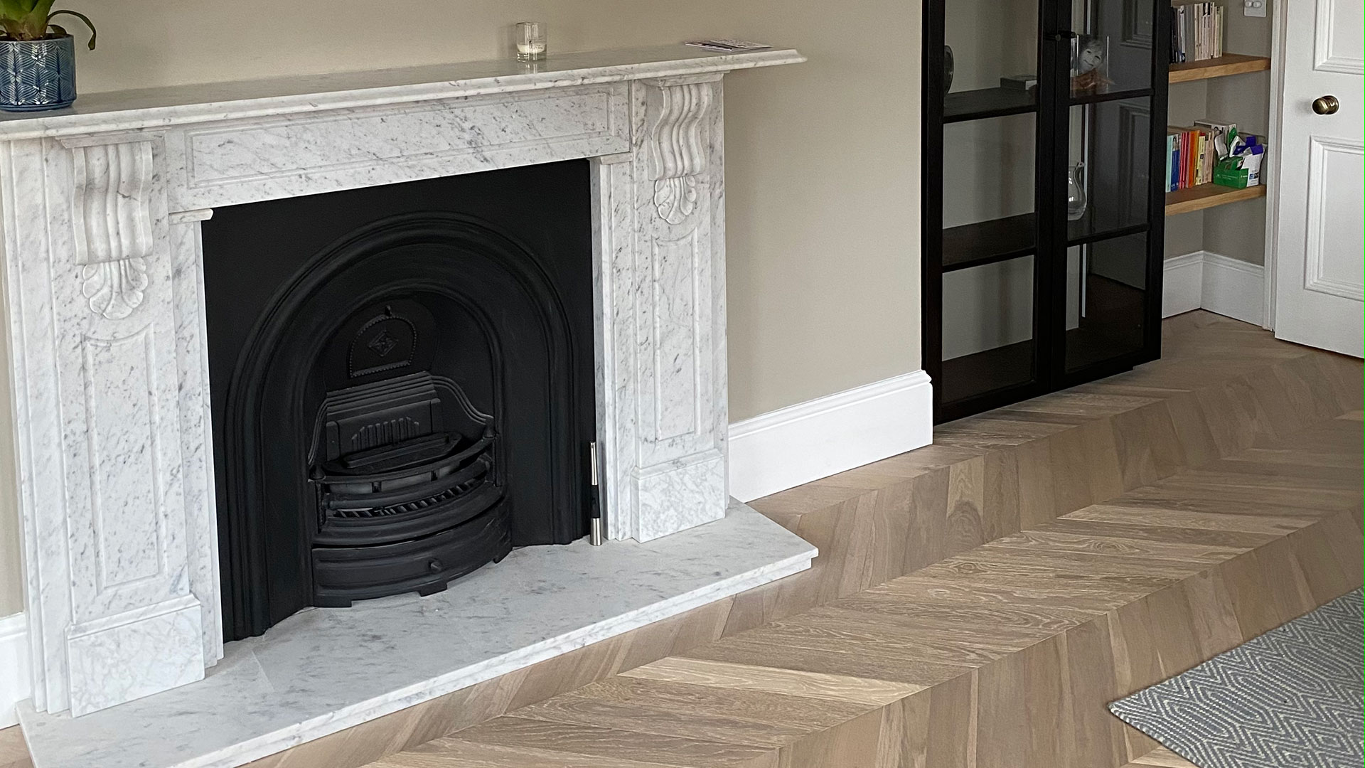 Residential Interior Design project featuring fireplace and surround