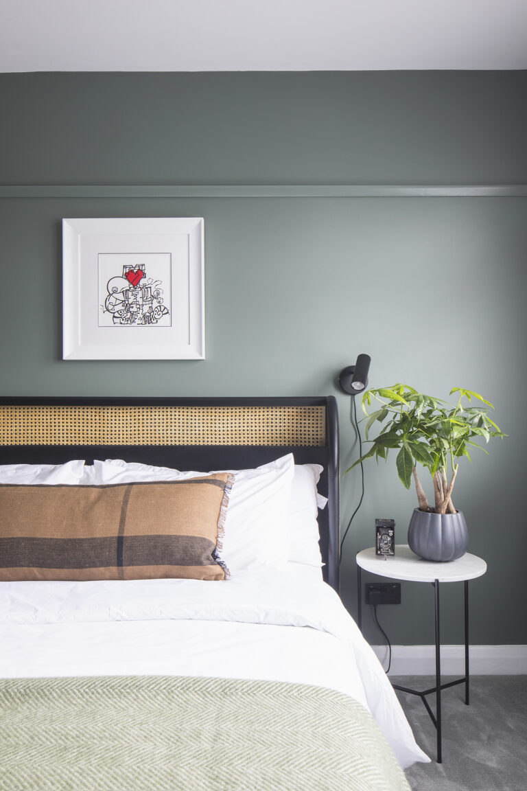 Residential Interior Design project in Hove, East Sussex of family home featruing bedroom with bed and table