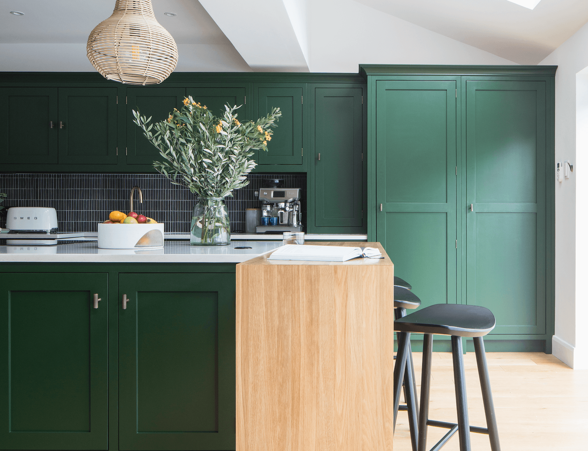 Residential Interior Design project in Hove, East Sussex featuring kitchen with kitchn cabinets and island